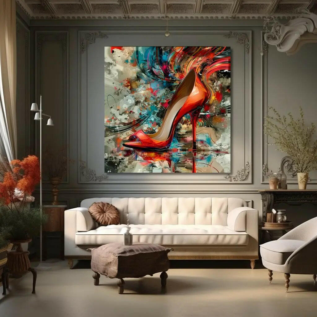 Premium Wandbild | abstract artwork of red high heel - Gilberto Morét