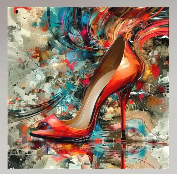 Premium Wandbild | abstract artwork of red high heel - Gilberto Morét