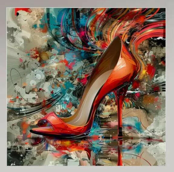 Premium Wandbild | abstract artwork of red high heel - Gilberto Morét