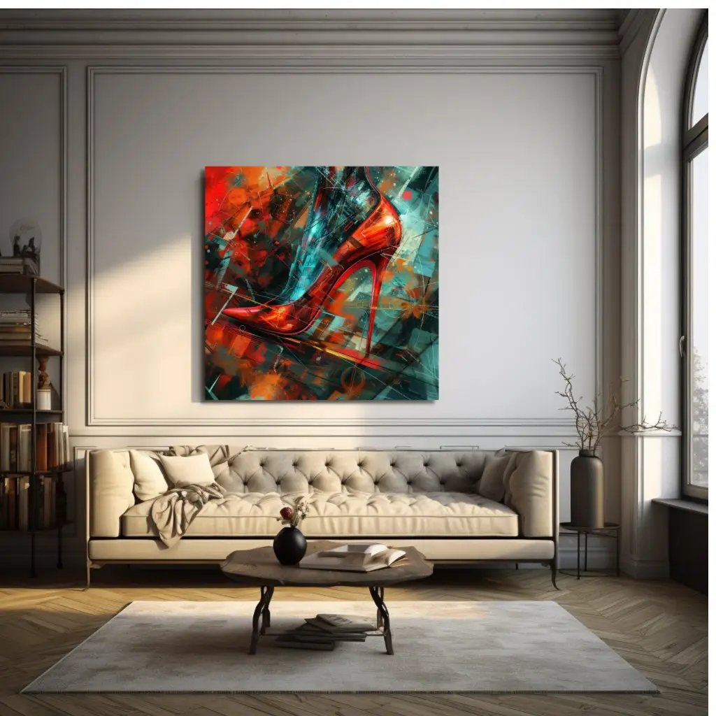 Premium Wandbild | abstract artwork of red high heel - Gilberto Morét