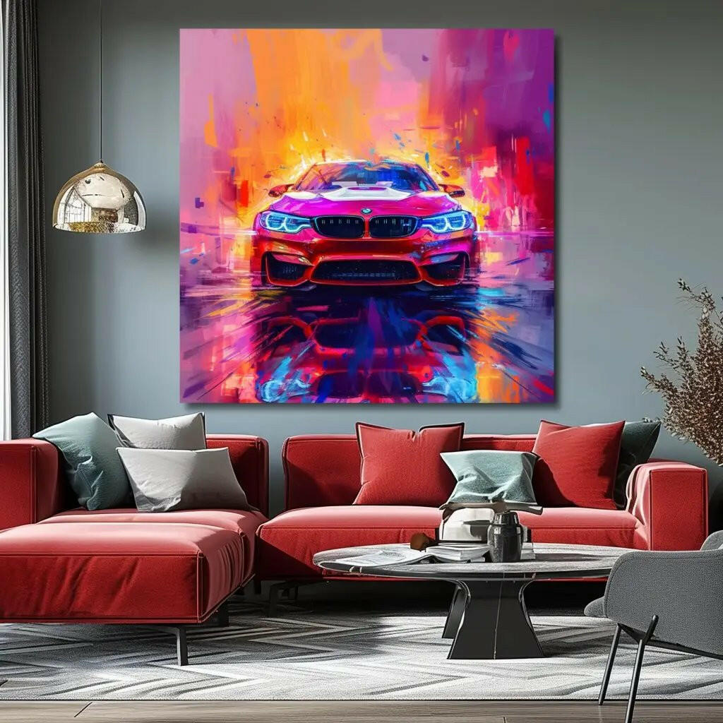 Premium Wandbild | abstract artwork of red sportscar - Gilberto Morét