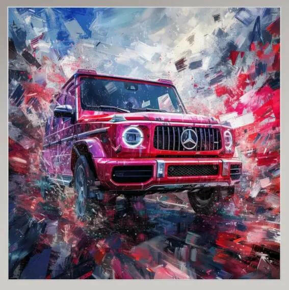 Premium Wandbild | abstract artwork of red SUV - Gilberto Morét