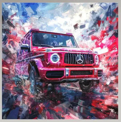 Premium Wandbild | abstract artwork of red SUV - Gilberto Morét