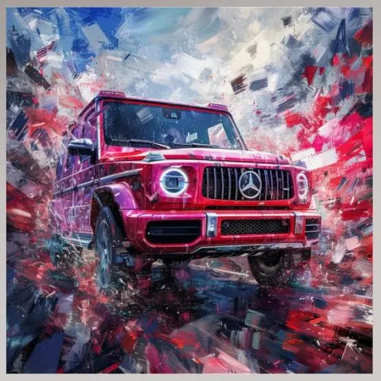 Premium Wandbild | abstract artwork of red SUV - Gilberto Morét