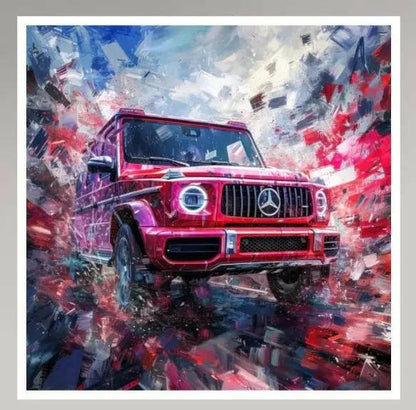 Premium Wandbild | abstract artwork of red SUV - Gilberto Morét