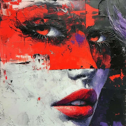 Premium Wandbild | abstract portrait of woman with red eyes - Gilberto Morét