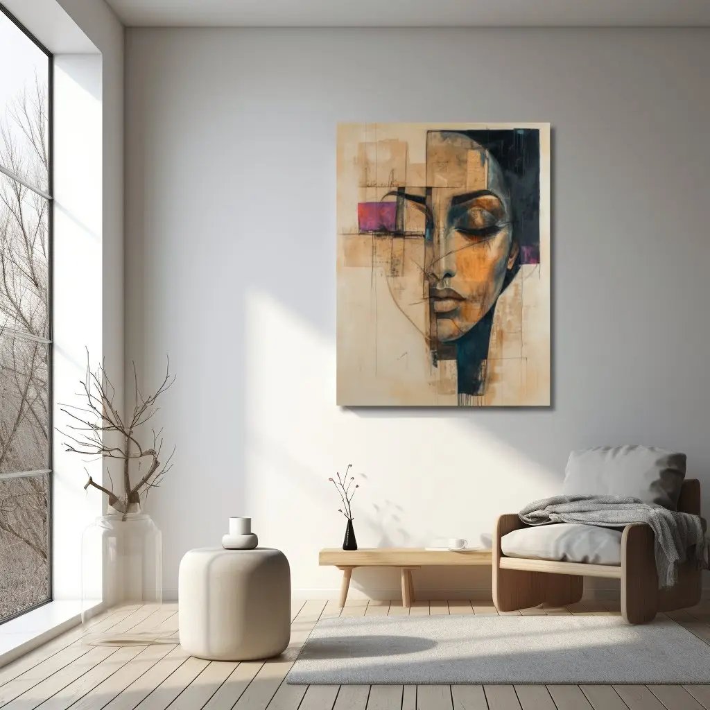 modernes Wandbild | abstract scandinavian style portrait of woman