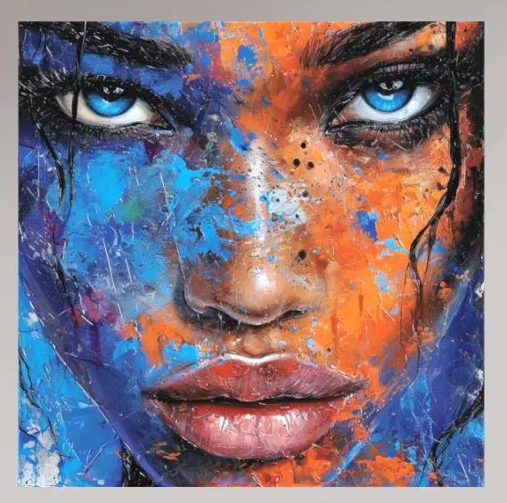 Premium Wandbild | portrait of blue painted woman - Gilberto Morét